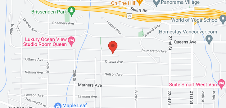 map of 2370 PALMERSTON AVENUE